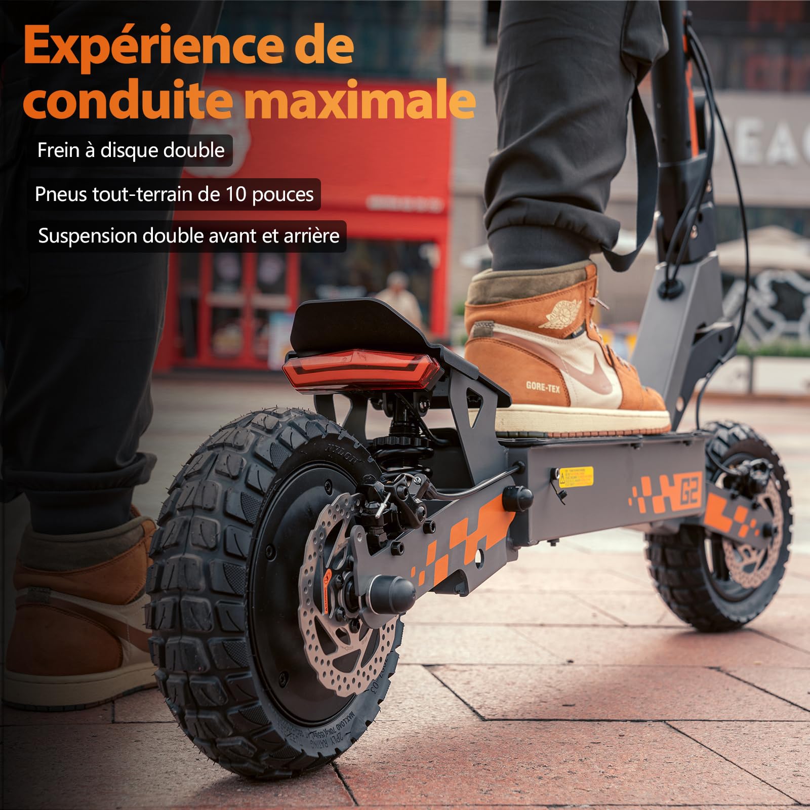 Kukirin G2 Trottinette Electrique Adulte,Autonomie 55KM Batterie 48V 15.6Ah,Trotinette électrique Adulte Pliable,Pneus Tubeless 10 Pouces, Double Suspension, Double Frein à Disque,Charge 120kg