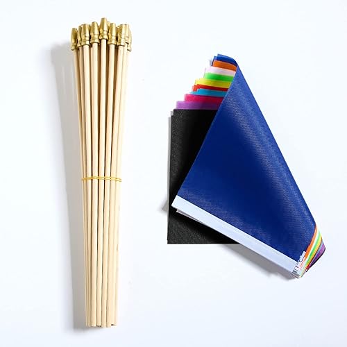 Miniatura 4 de ZXvZYT Paquete de 50 banderas pequeñas de color liso, blanco, rojo, amarillo, verde, naranja, azul, negro, morado, rosa, azul claro, suministros de