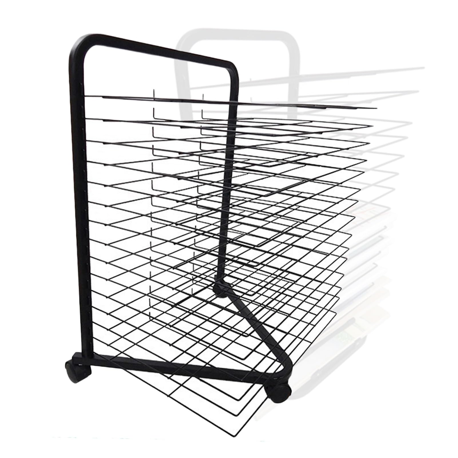 Aioneer Art Drying Rack, Mobile Painting Drying Rack, 15 Removable Shelves, Stack Rack for Drawings, and More, Ideal for Classrooms, Art Studios and Home Use