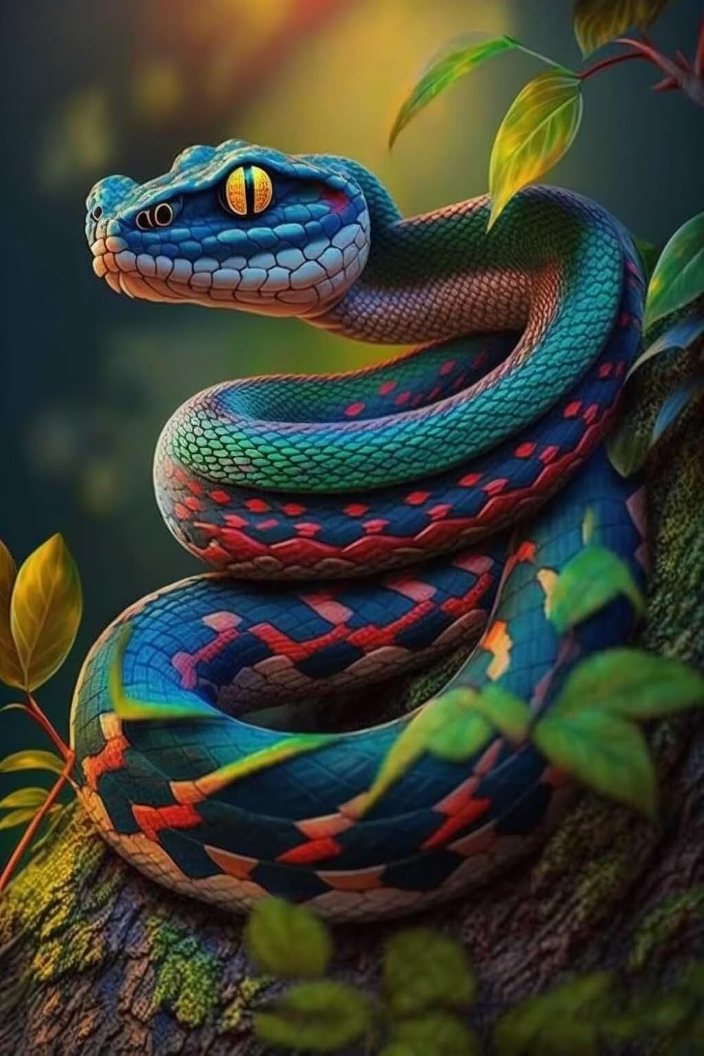 Amazon.com: 300 Pieces of Puzzle,Colored Snake Animal Series Wooden ...