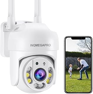 INQMEGA Security Camera Outdoor, 1080P Wireless WiFi IP Camera Home Security System 360° View,Motion Detection, auto Tracking,Two Way Talk,Full Color Night Vision