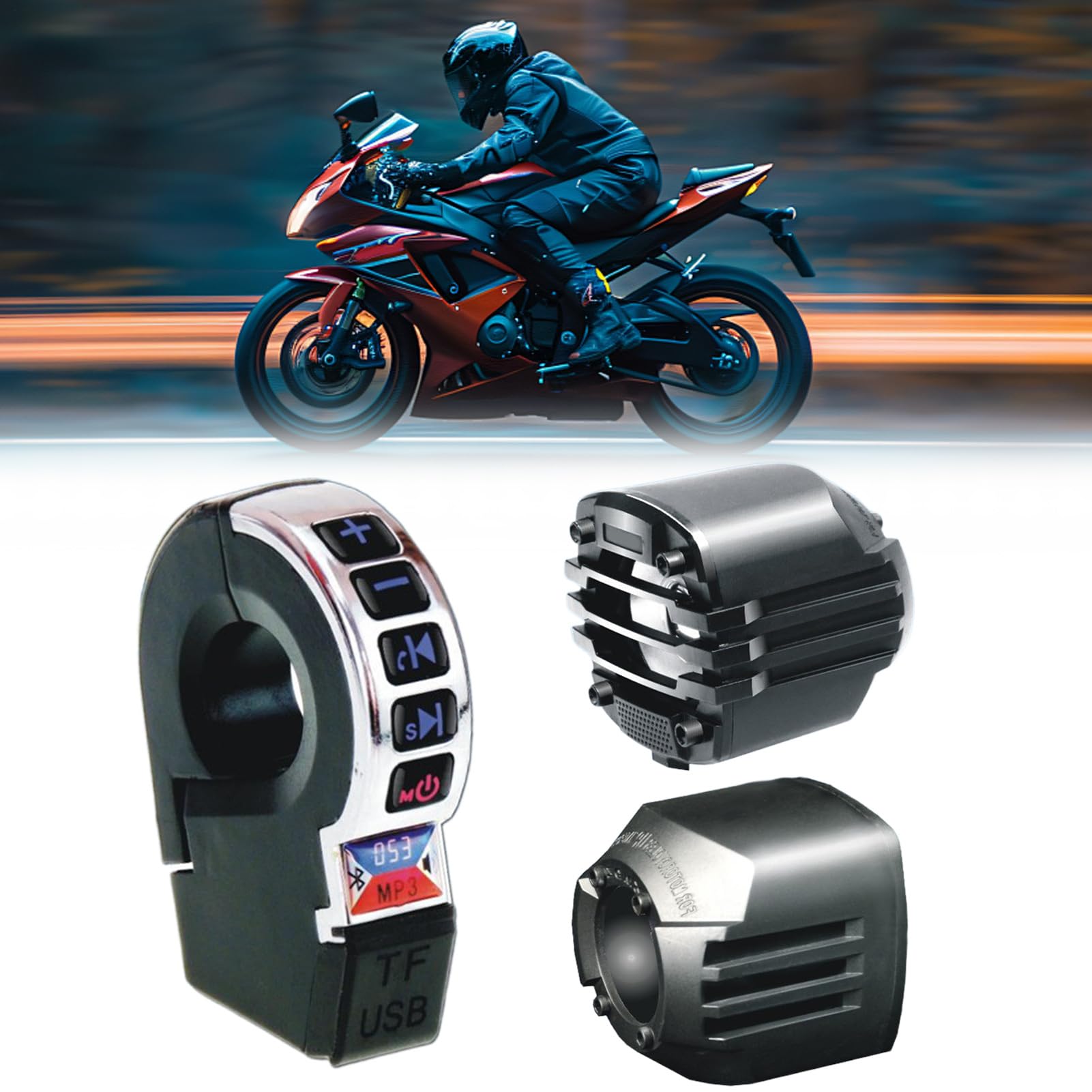 Altoparlanti per Moto Amplificatore Wireless Con Ricarica Telefono | Barra Audio Motocicletta Impermeabile Adatto Per Bicicletta, Scooter, Auto, Biking, Ciclismo, Uso Automobilistico E Adulti
