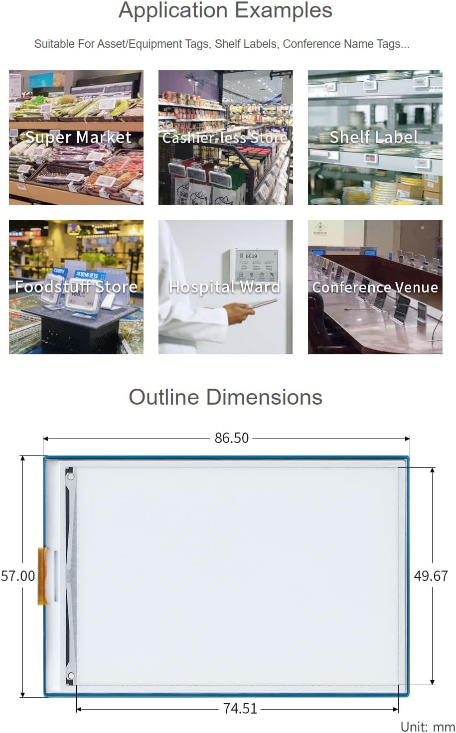 Waveshare 3.52inch E-Paper HAT Compatible with Raspberry Pi 4B/3B+/3B/2B/B+/A+/Zero/Zero W/WH/Zero 2W Supports Jetson Nano 360 × 240 Resolution SPI Interface Black/White Dual Colors