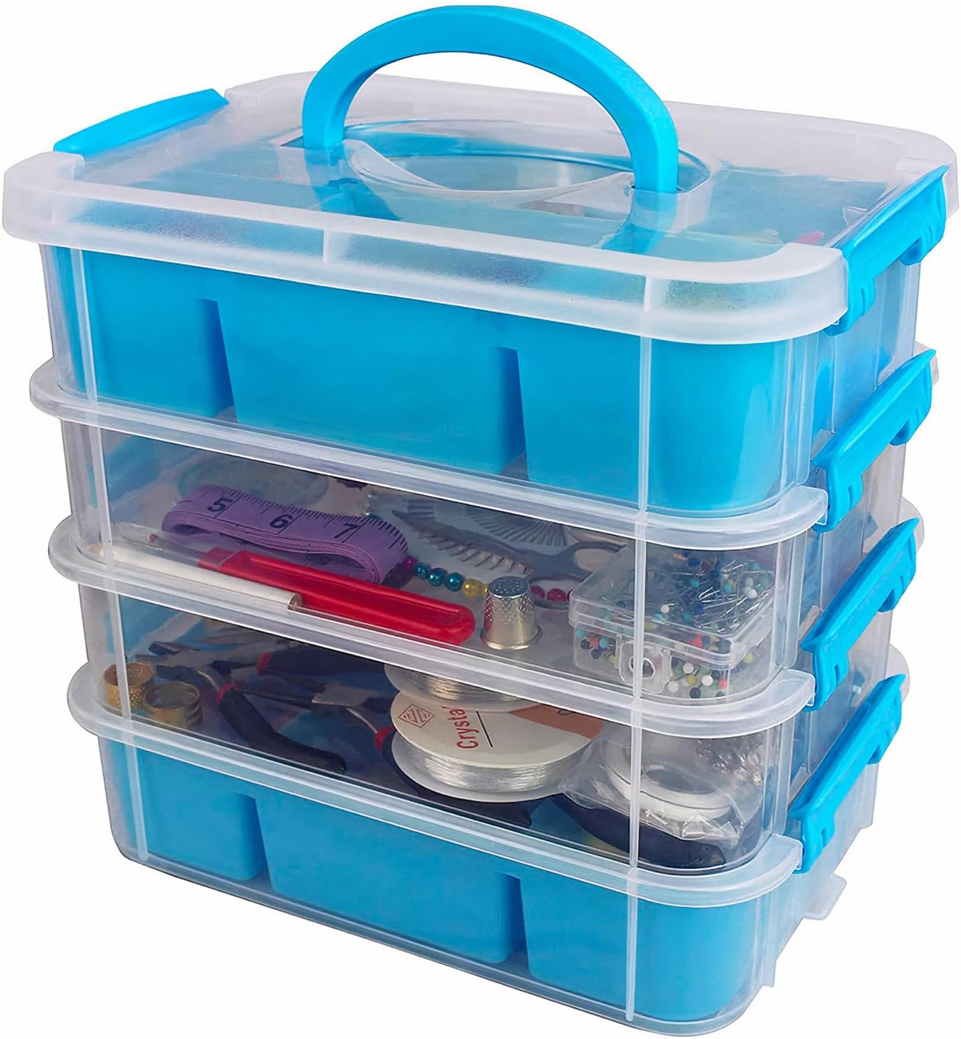 Bins & Things Multi-Compartment Stackable Craft Storage Box with Dividers - P...