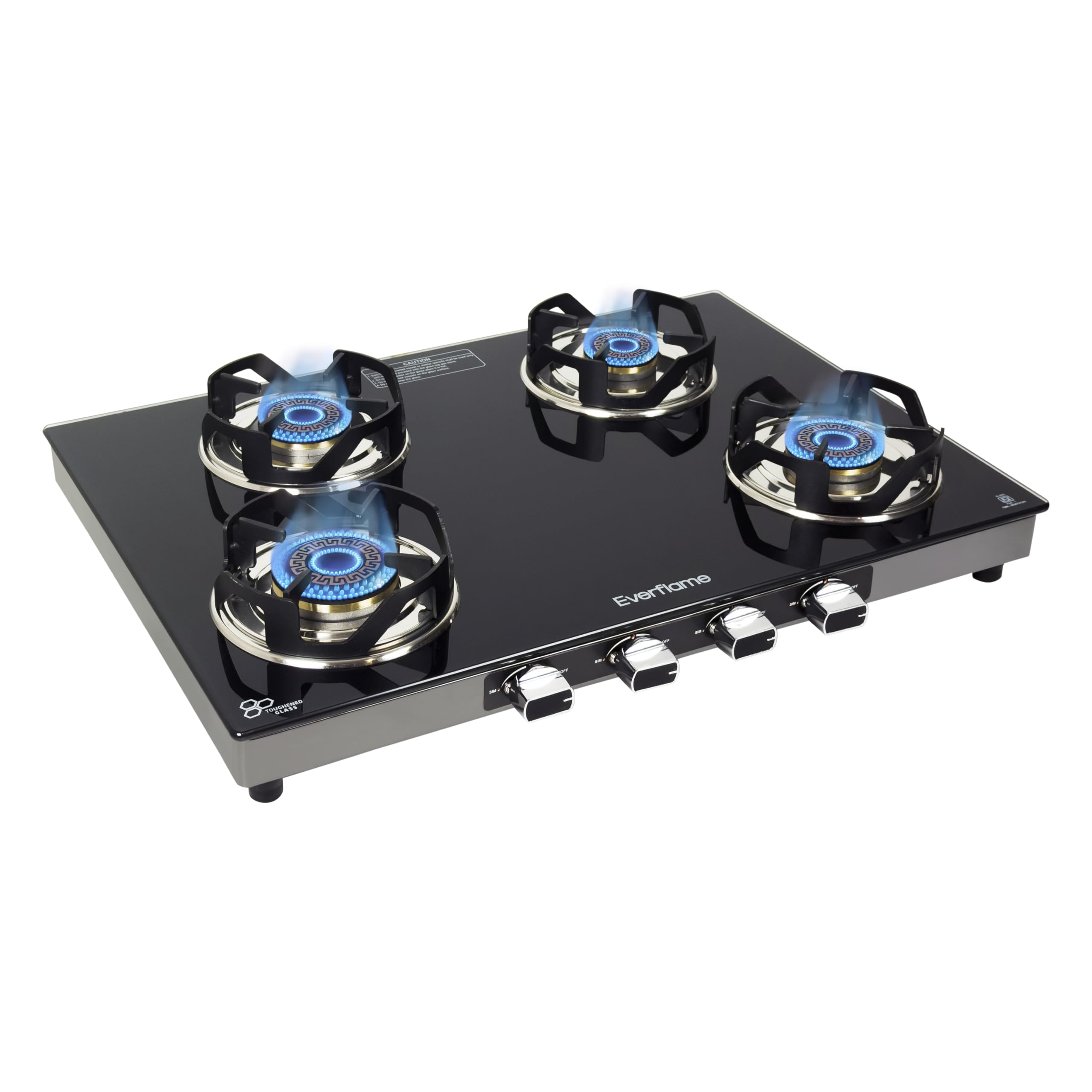 Everflame Atlas 4 Burner Gas Stove - Premium Glass Top -1