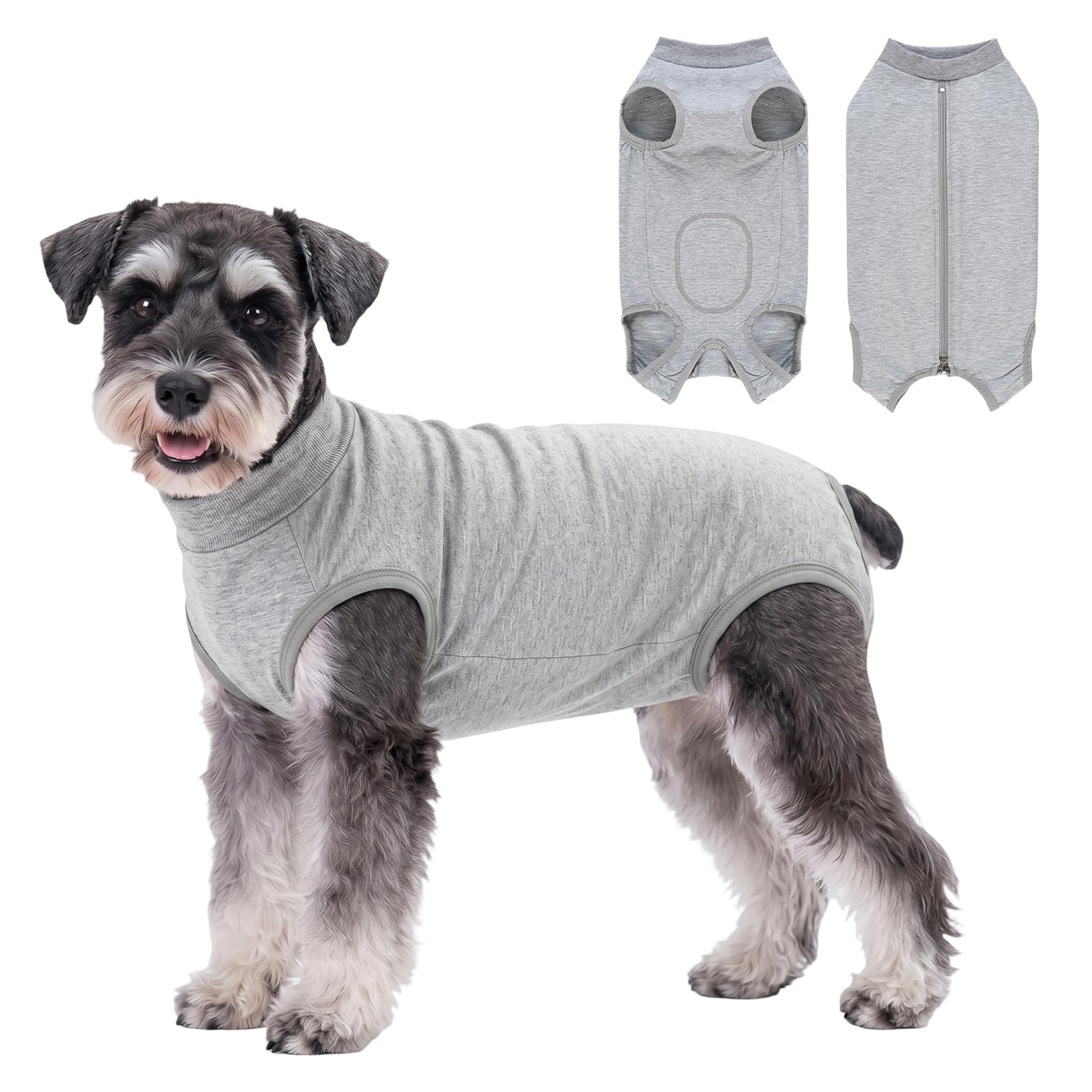 FEimaX Dog Surgery Recovery Suit Female Male Dog Onesie Surgical Bodysuit Soft Abdominal Wounds Protector Pet Shirt Cone E-Collar Alternative Puppy Post-Op Vest for Small Medium Dogs and Cats