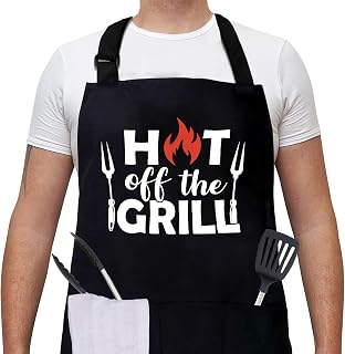 Funny Aprons for Men Grill-Apron for Father's Day, Christmas, Birthday Gifts for Dad from Daughter, Son, Wife