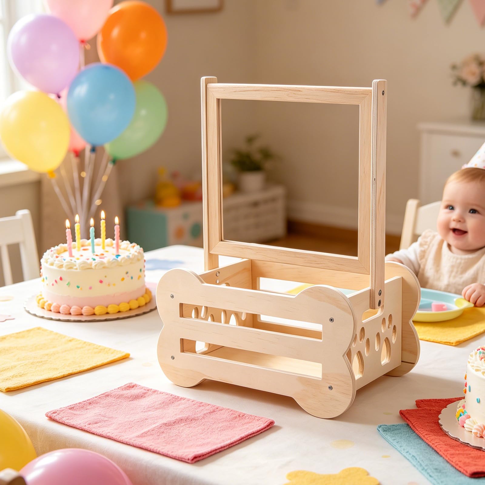 VICASKY Cesta de Bautizo Diseño Ventilado y Superficie Lisa con Asa Ergonómica de Madera Beige para Recién Nacido Adecuado para Momentos de Bautizo y Obsequio para Nuevos Padres