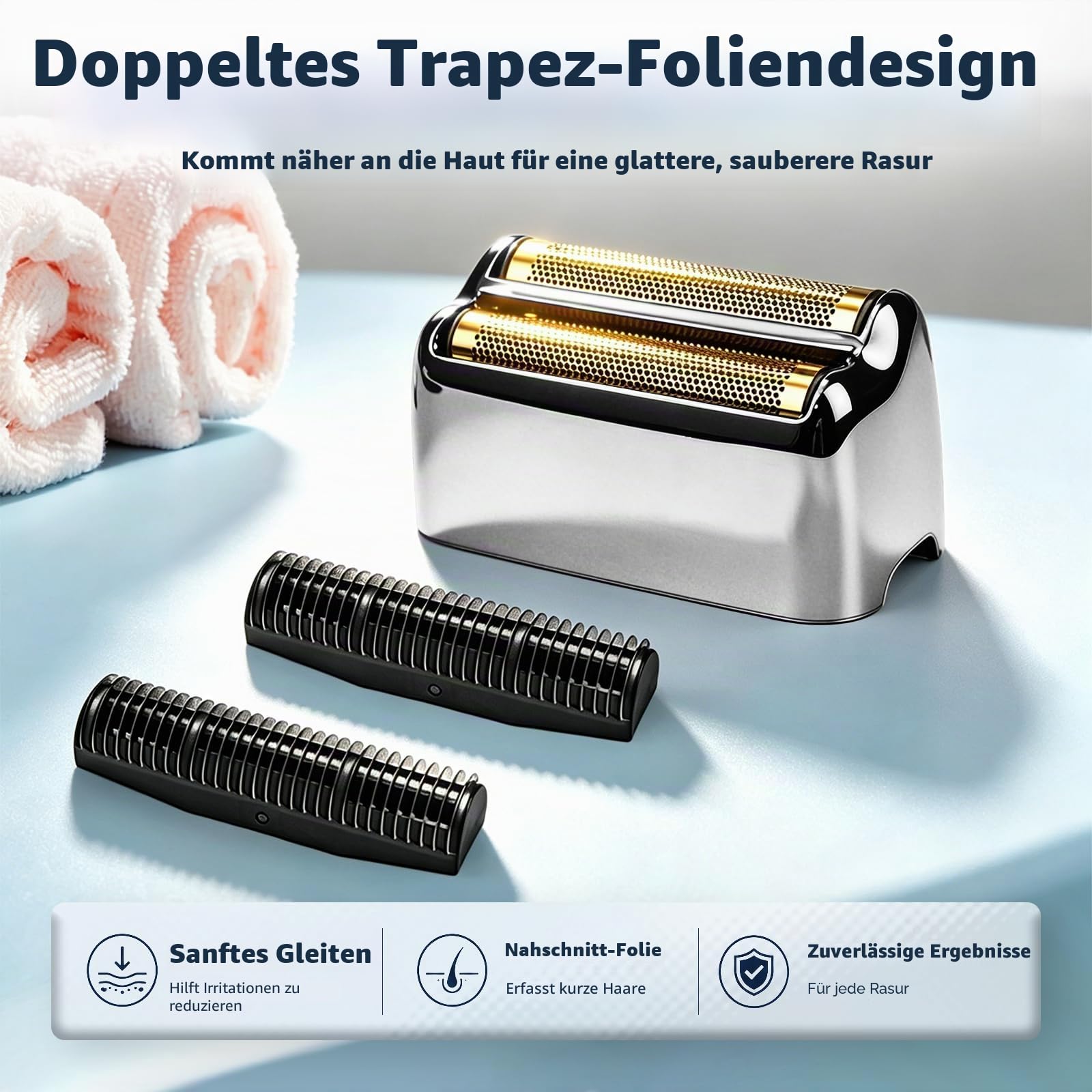Ersatz-Rasierklinge kompatibel mit BaByl**sPRO Double FXFS2 - Metallfolie (Silber, 3er Pack)