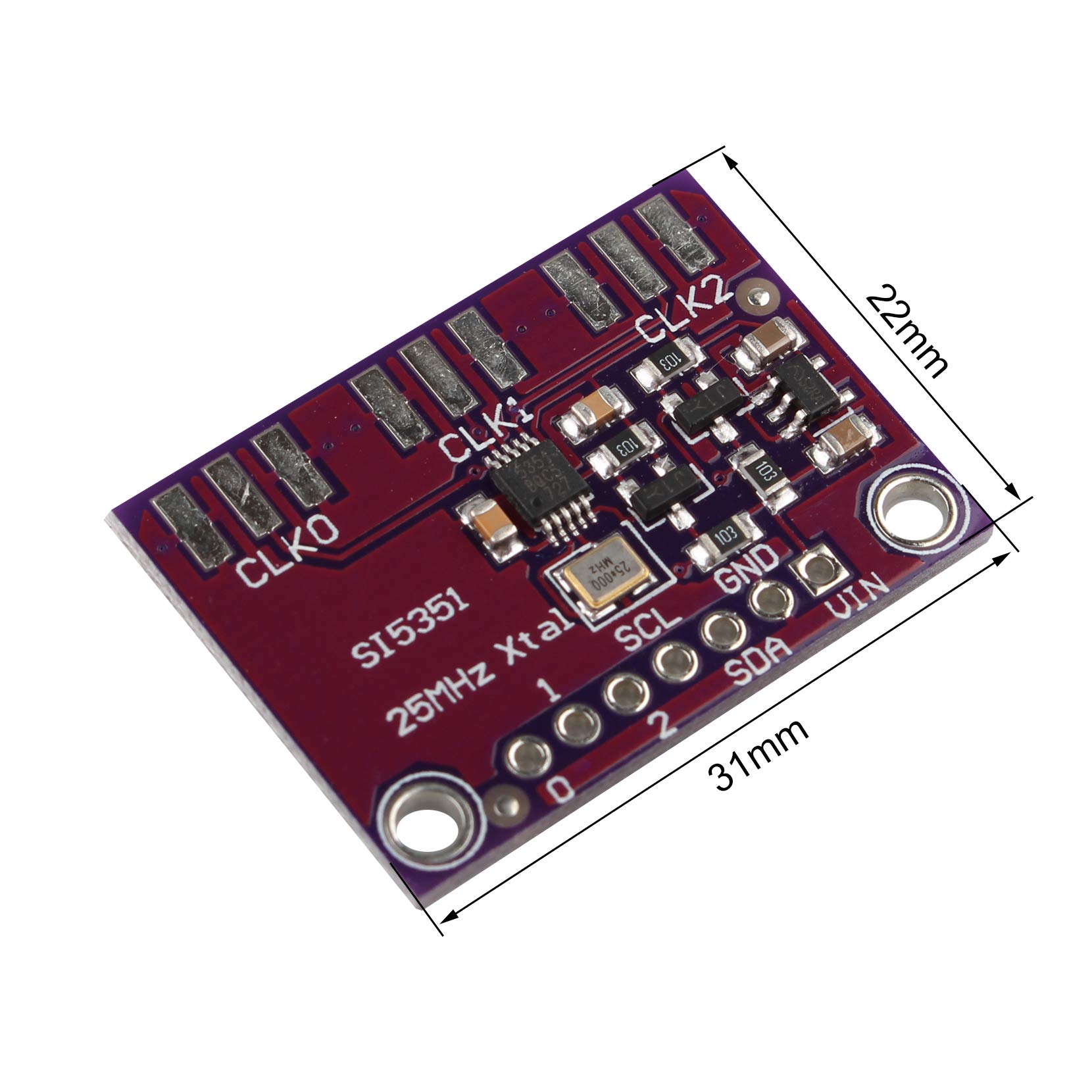 CJMCU-5351 Si5351A Si5351 I2C 25 MHz Contrôleur Horloge Générateur de Signal Panneau Panneau de Signal 8 KHz à 160 MHz 3-5 VDC Compatible avec Arduino IDE