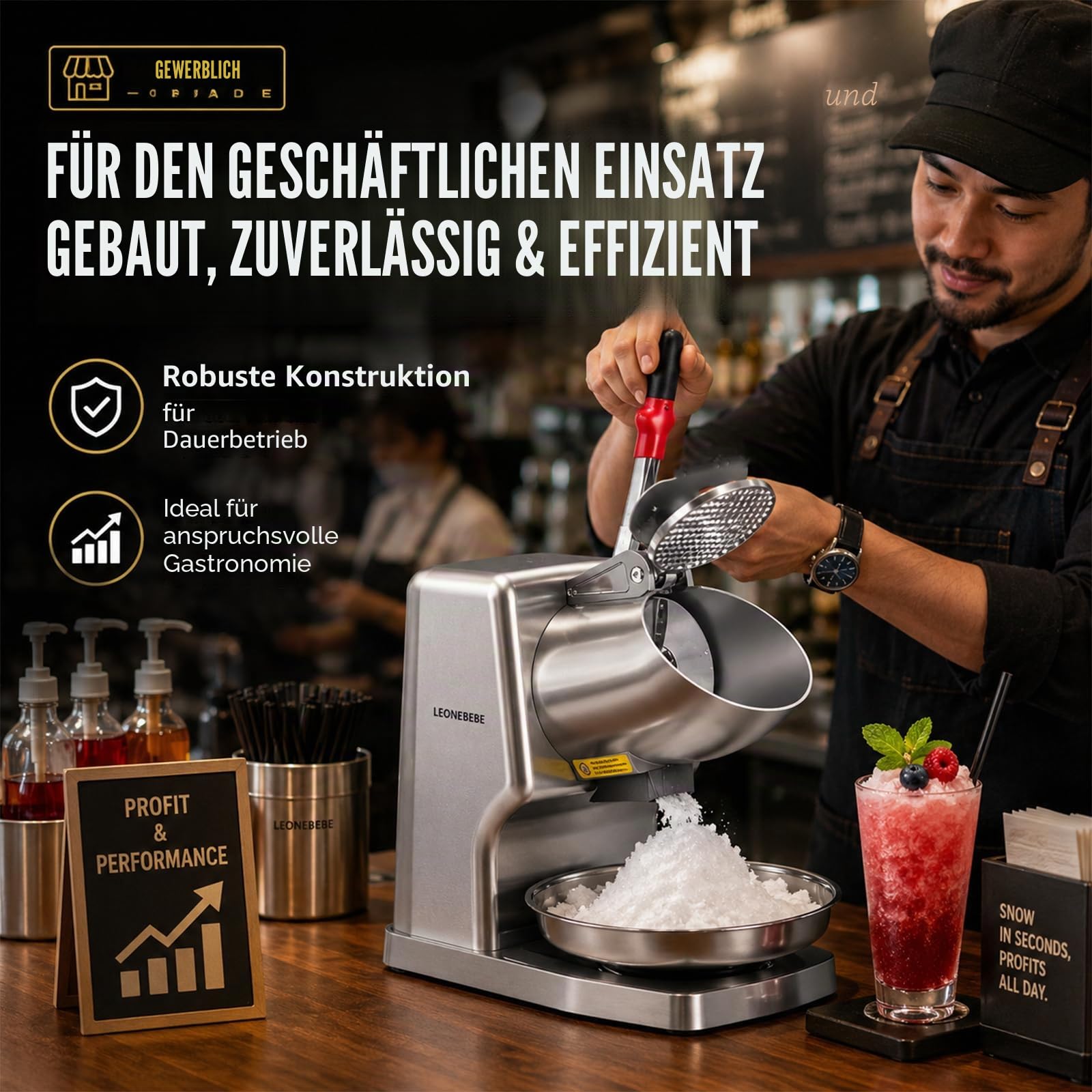 Elektrische Eisbrecher mit 2 Klingen, 65 kg/h, 300 W, 220V