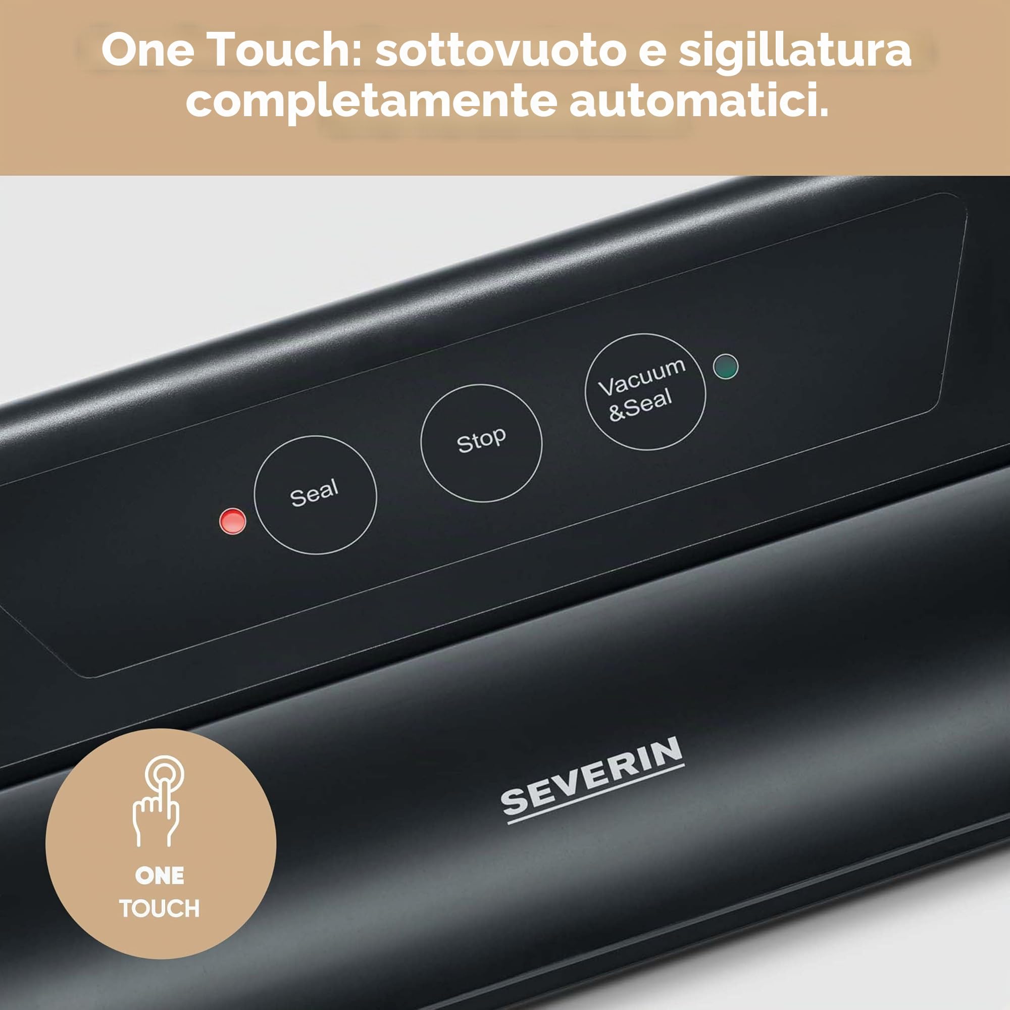 Severin FS 3610 Macchina per confezionamento sottovuoto, aspirazione e sigillatura Automatica, taglierina Integrata, compatta, 110 W, Nero