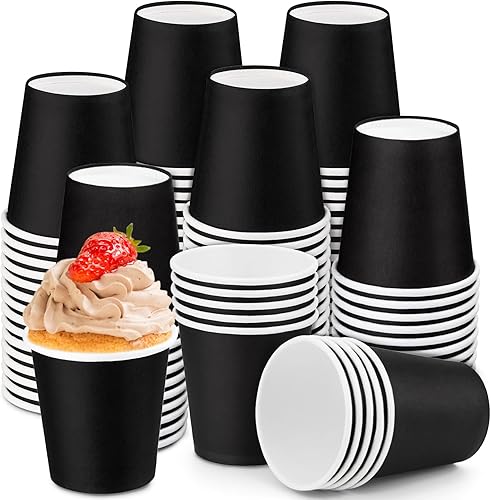 Paquete de 100 vasos de papel de 3 onzas, vasos desechables para baño, enjuague bucal, expreso, aperitivos y uso diario, adecuado para el hogar,