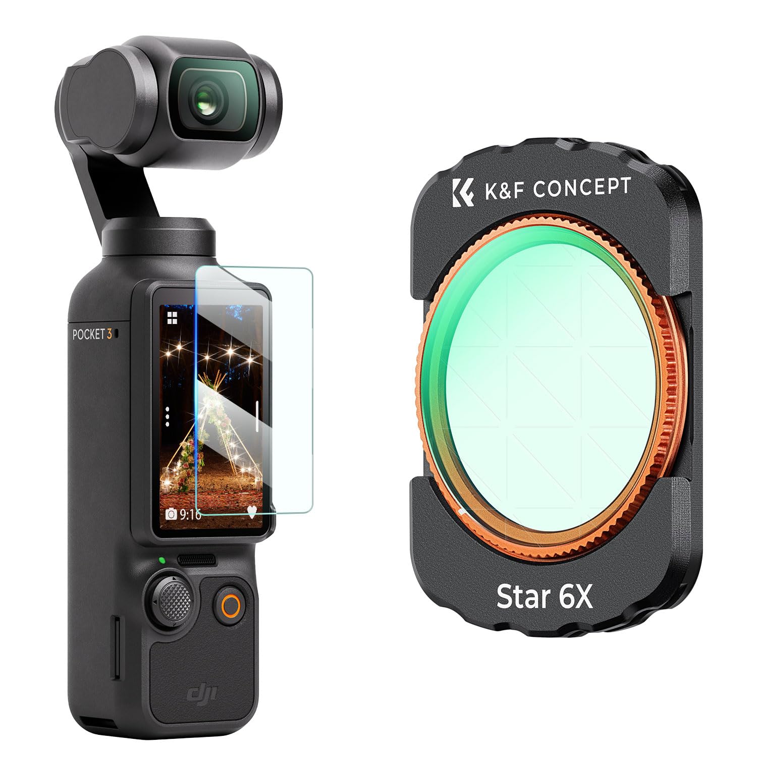 K&F CONCEPT Magnetic 6 Points Starburst Filer Compatible with DJI Osmo Pocket 3