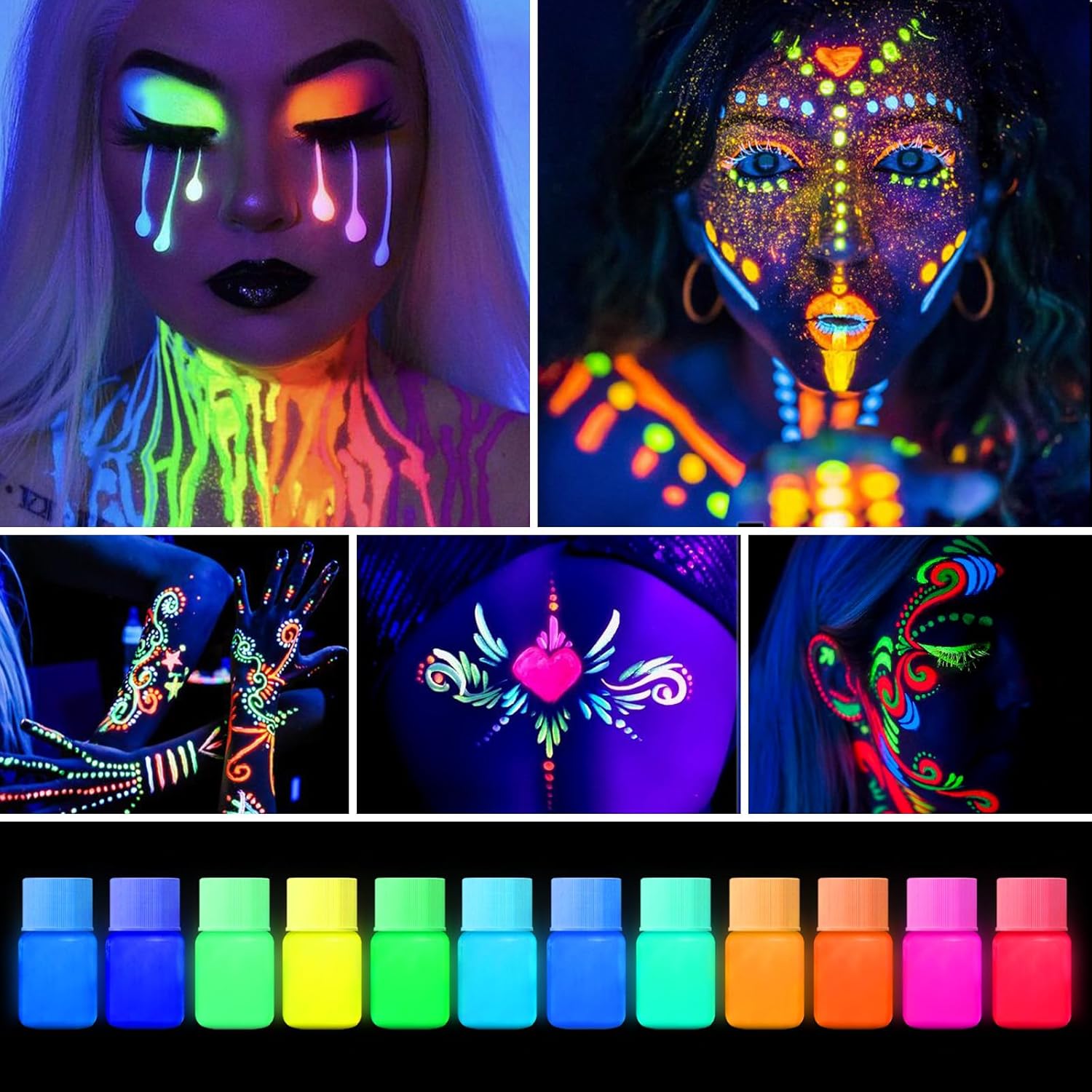 Zdspoxy Glow in The Dark Pigment Powder, 12 Colors Luminous Powder Set for Epoxy Resin, Fine Arts, DIY Crafts, Nail Art, Halloween, Party - 20g Each, 240g Total, Safe and Long Lasting - Image 8