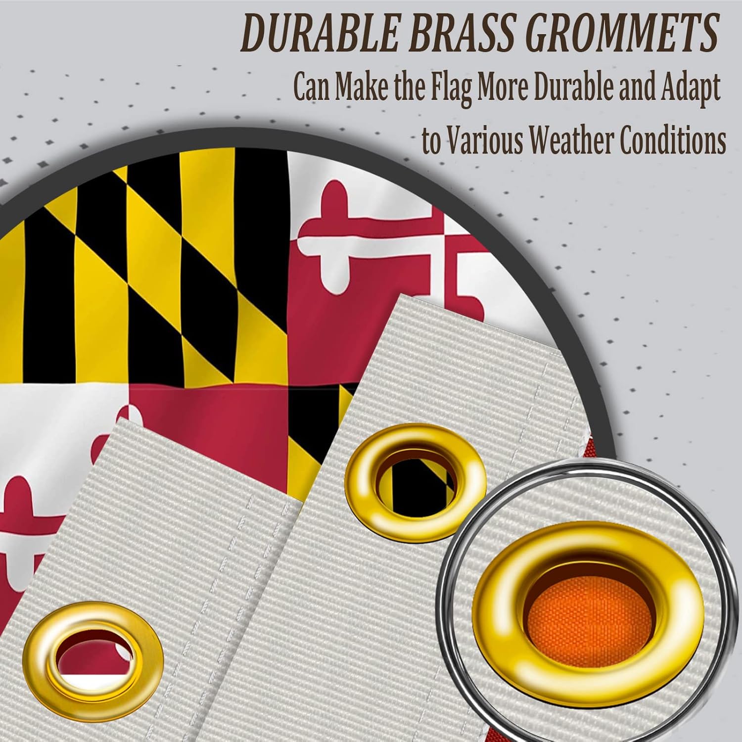 Maryland Flag 3x5 Outdoor Double Sided Heavy Duty MD State Flag for Maryland 3 Ply Polyester Material with 2 Metal Grommets, 4 Rows of Stitching - Image 4