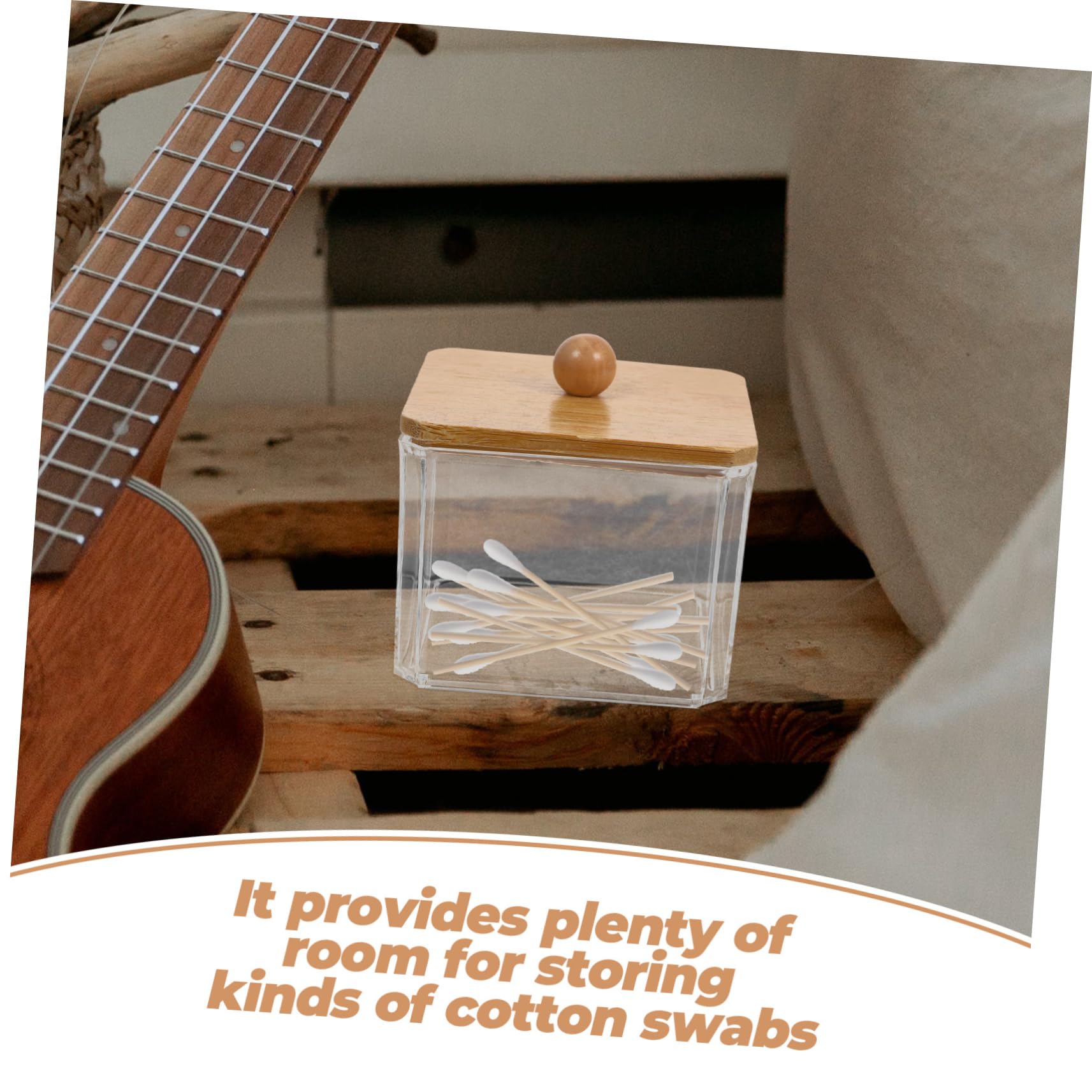 Cabilock 5-teiliger Wattestäbchenhalter Make-up-schwamm-organizer Wattepad-box Mit Deckel Glatter Holz-organizer Für Ihren Schminktisch Verhindert Feuchtigkeit Und