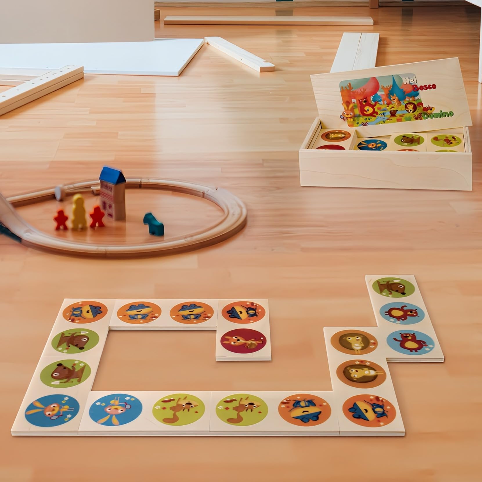 Ensemble De Dominos De 28 Tuiles Découpées Au Laser Cnc Illustration Vectorielle 82822902