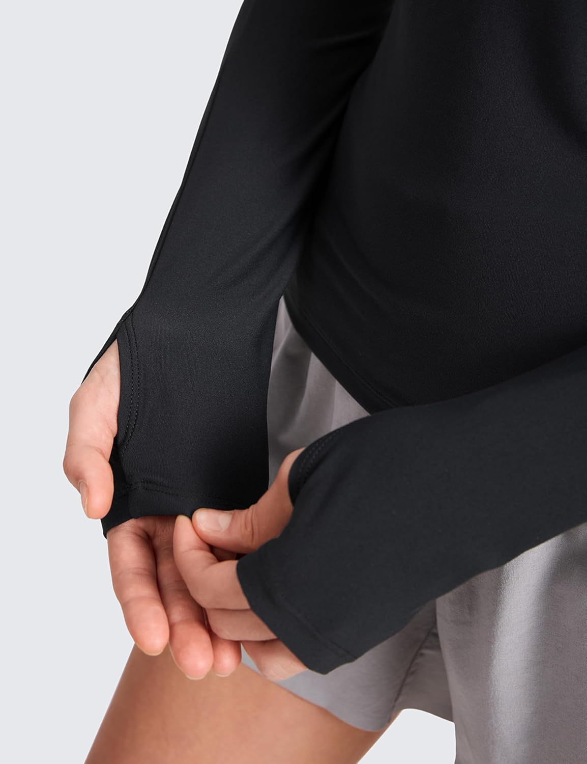 CRZ YOGA Cloudweight Mock Neck Shirts for Women - Workout Athletic Long Sleeve Tops Lightweight Soft Hip T-Shirt - Image 5