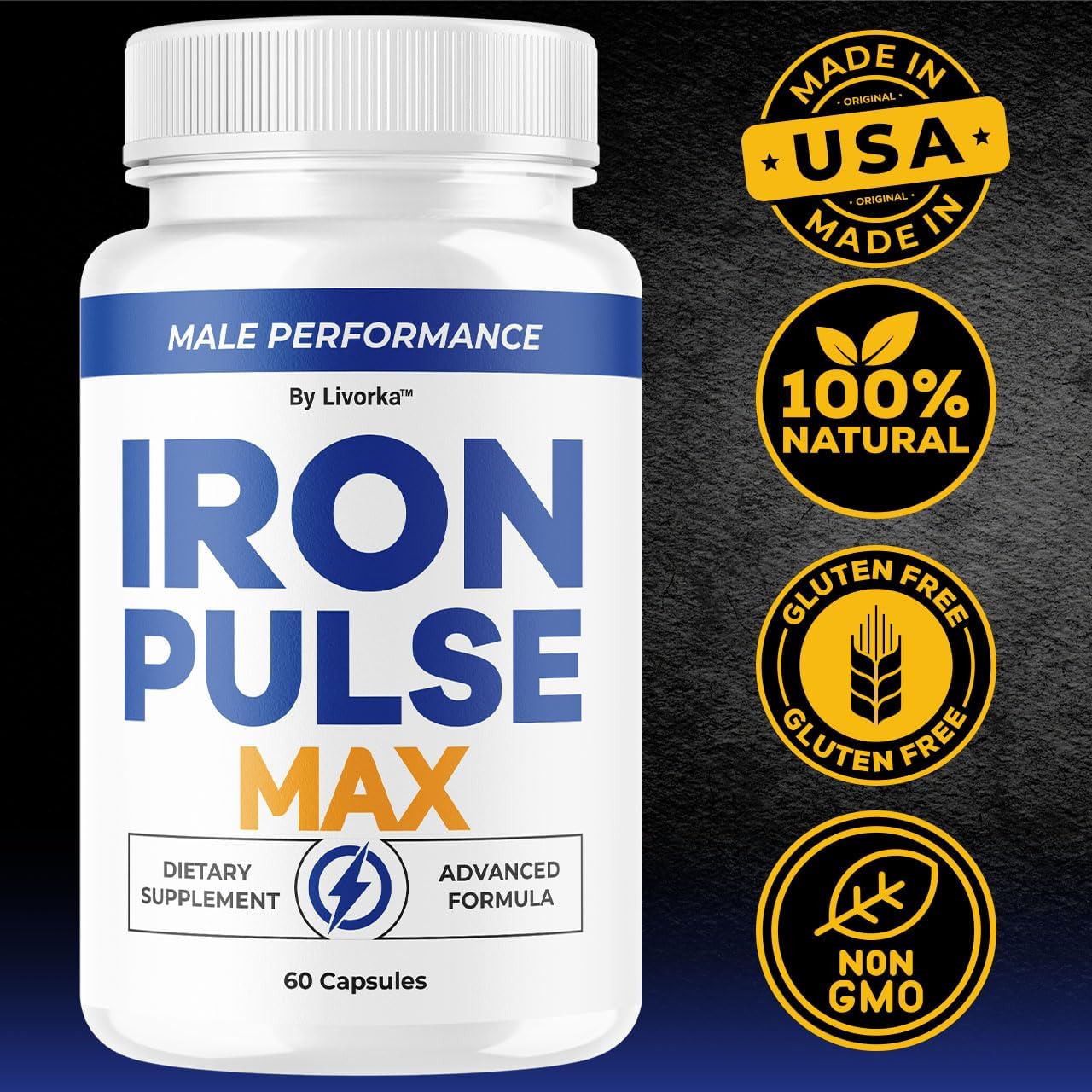 (5 Pack) Iron Pulse Max - Official IronPulse Max Capsules, IronPulseMax Premium Pills All Natural Advanced Formula - Maximum Strength, Support for Overall Health & Wellness, 300 Capsules for 5 Months - Image 5