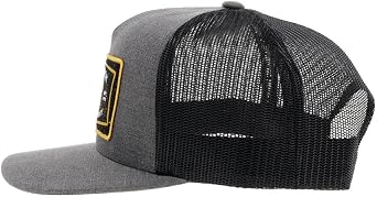HOOEY Rank Stock Adjustable Snapback Mesh Back Trucker Hat (Charcoal/Black)