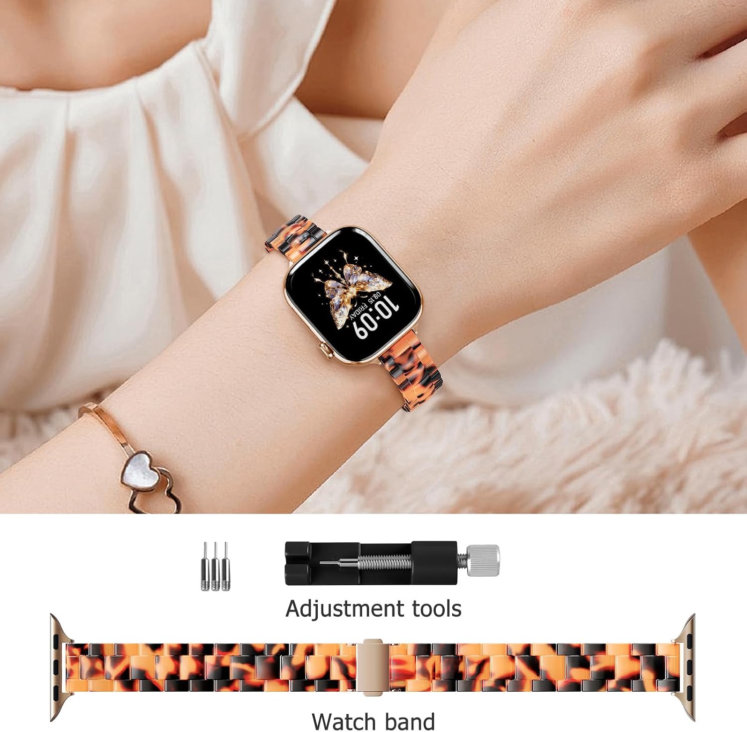 Thin Lightweight Resin Band for Apple Watch Bands Series 11-1/SE Women Men image 5