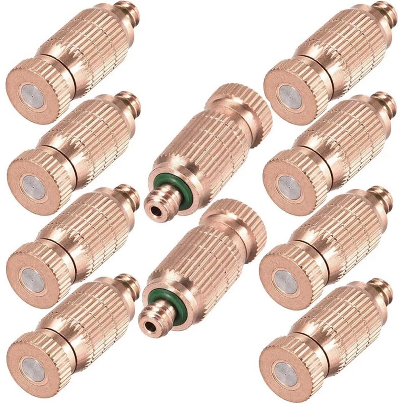 Brass Mister Nozzles 20Pcs Pressure Brass Misting Nozzles Thread Mister Nozzle Replacement for Garden Greenhouse Irrigation(0.3mm)