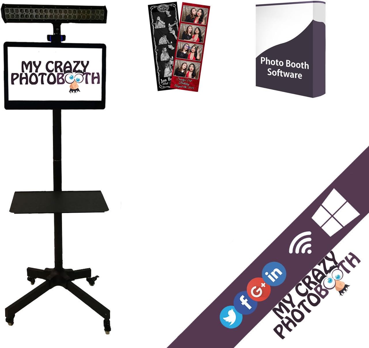 Complete Portable Photo Booth for sale. Quick set up. My Crazy Photo Booth DINO1(H