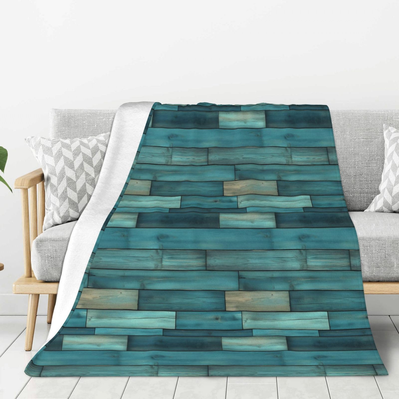 Couverture rétro en bois vert pour sublimer votre canapé et lit
