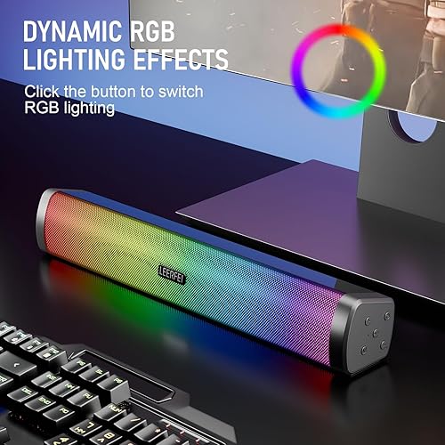 Miniatura 2 de OOYY Barra de sonido portátil todo en uno con luces LED dinámicas, altavoz Bluetooth inmersivo para TV, música y juegos en casa