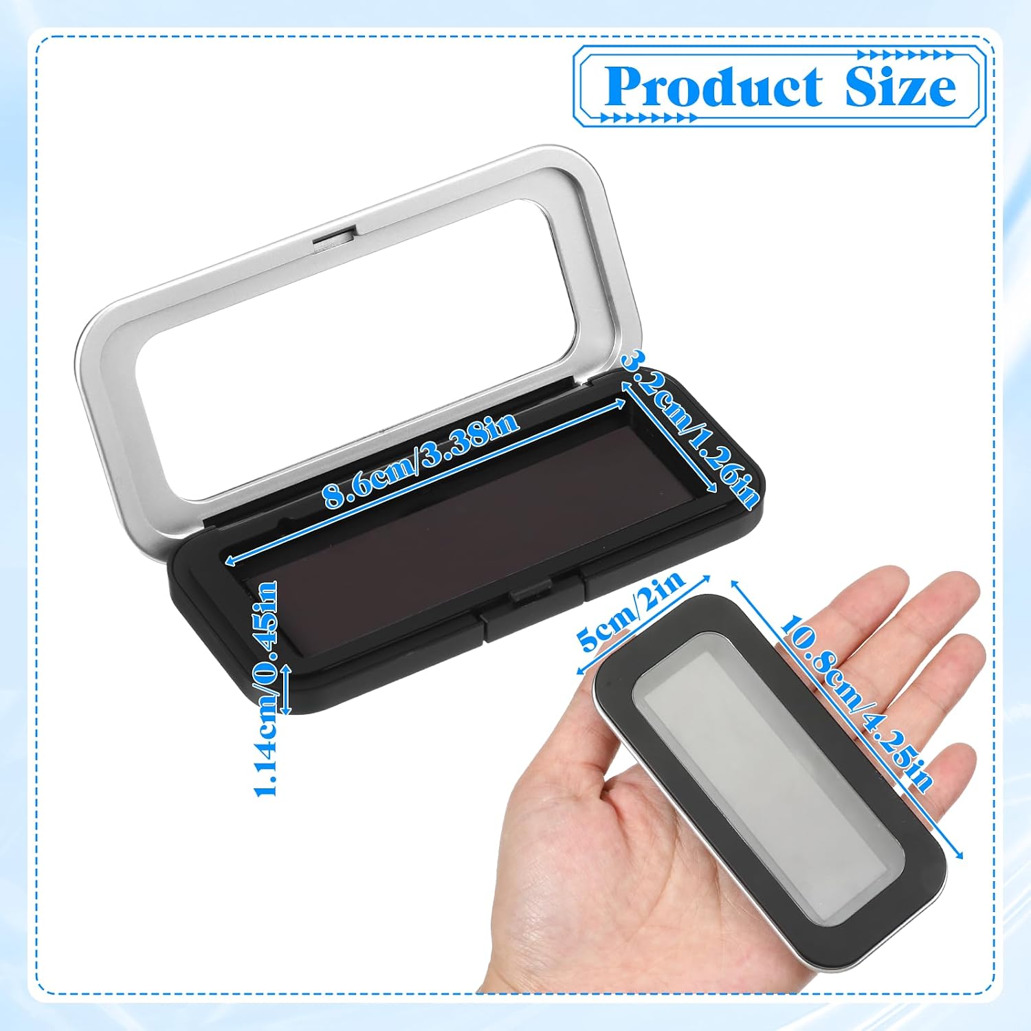 Thinp Magnetic Needle Case, Sewing Needle Holder with Clear Acrylic Lid Rectangle Magnetic Needles Holder Portable Secure Sewing Needles Storage Box for Sewings Quilting, Crafts, Small Pins (Medium)