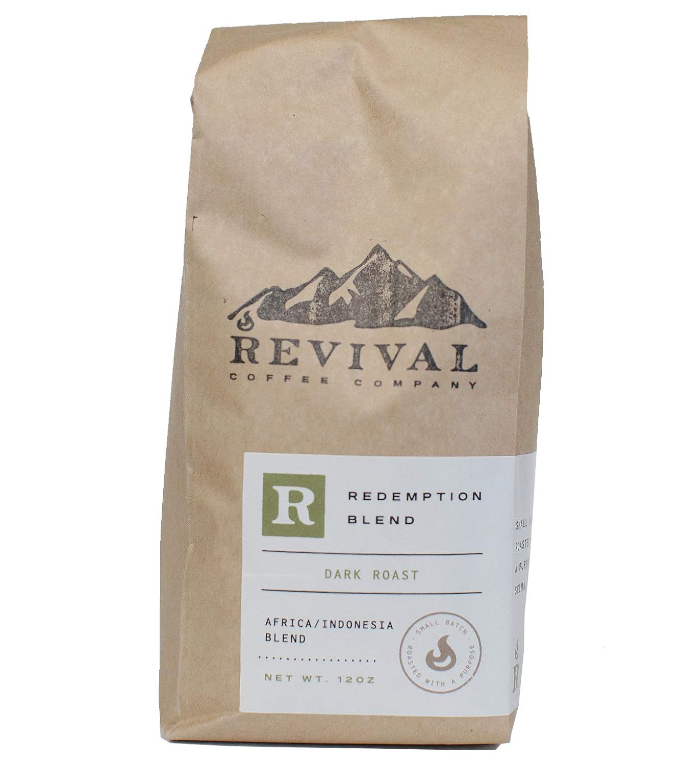 Revival Coffee Redemption Blend - Dark Roast Coffee Beans - Gourmet Roasted, Fair Trade, Arabica Coffee, 12oz (Whole Bean, 2 Bags)