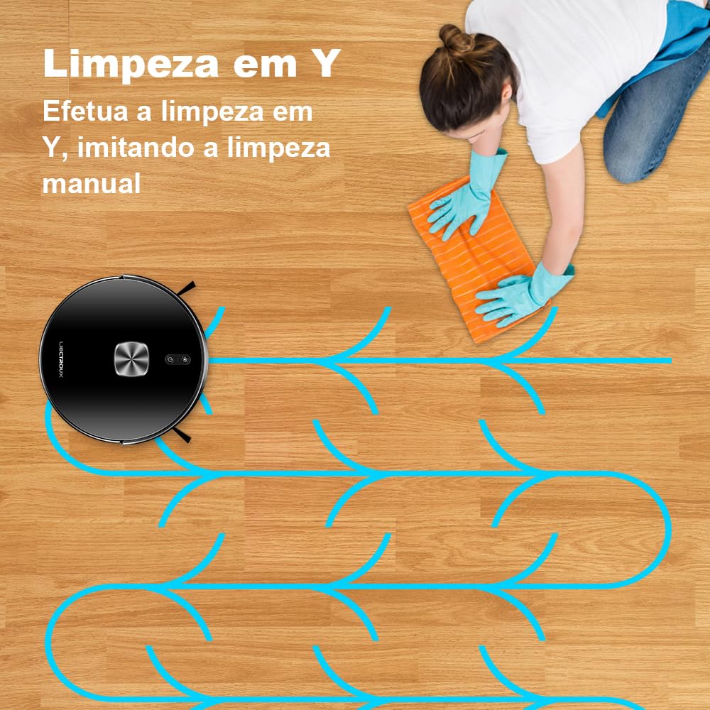 Liectroux XR500 Pro demonstrating Y-shaped mopping pattern
