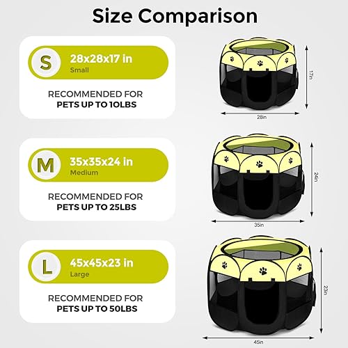 Miniatura 9 de Horing Tienda de campaña desplegable para mascotas, portador de perros y gatos, portátil, plegable, duradero, perrera