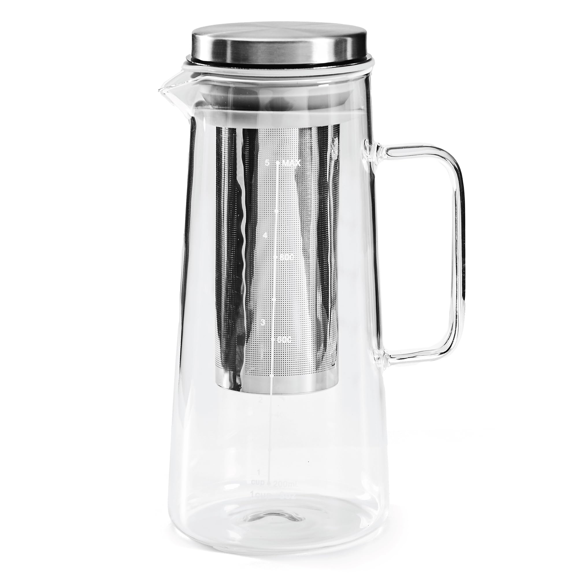 Blackmoor Carafe d'infusion à froid en verre borosilicate 1000 ml double paroi avec filtre inox 304