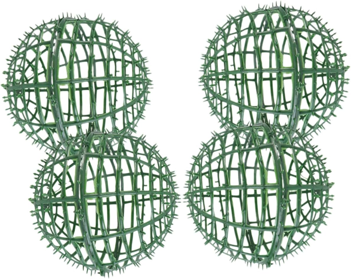 LIFKOME 4Pcs Decorative Grass Ball Rack Sturdy Plastic Flower Arrangement Cage for Garden Courtyard and Wedding Decor Topiary Ball Support for Faux Plant Display