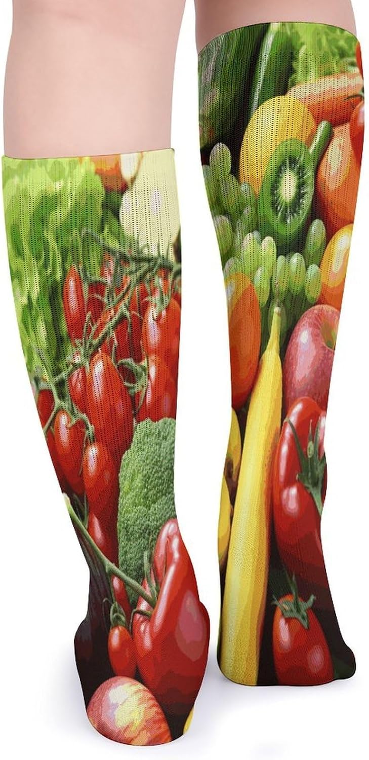 Fresh Vegetables Fruits Stocking - Cute Casual Long Athletic,Crew Sock for Men Women,Running Socks Soft Breathable for Gift