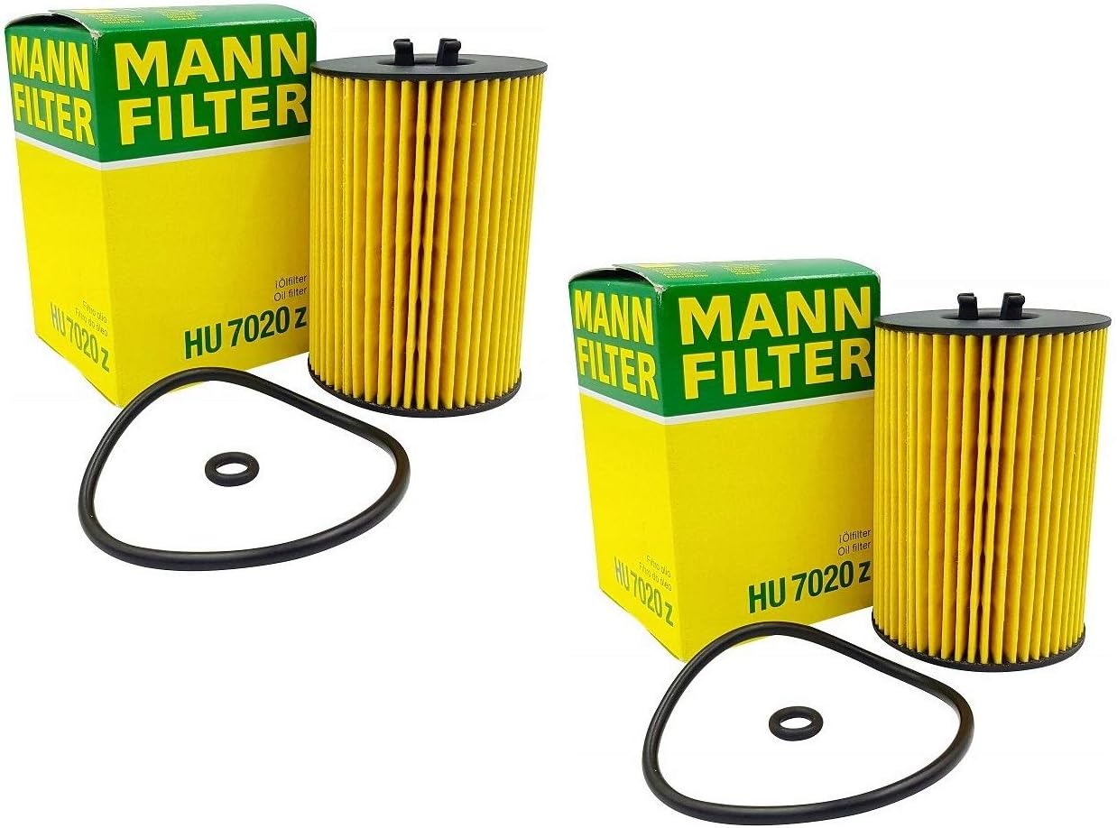 Pair Set of 2 Oil Filters Mann HU7020z For Audi A3 VW Beetle Golf Jetta 2.0 L4