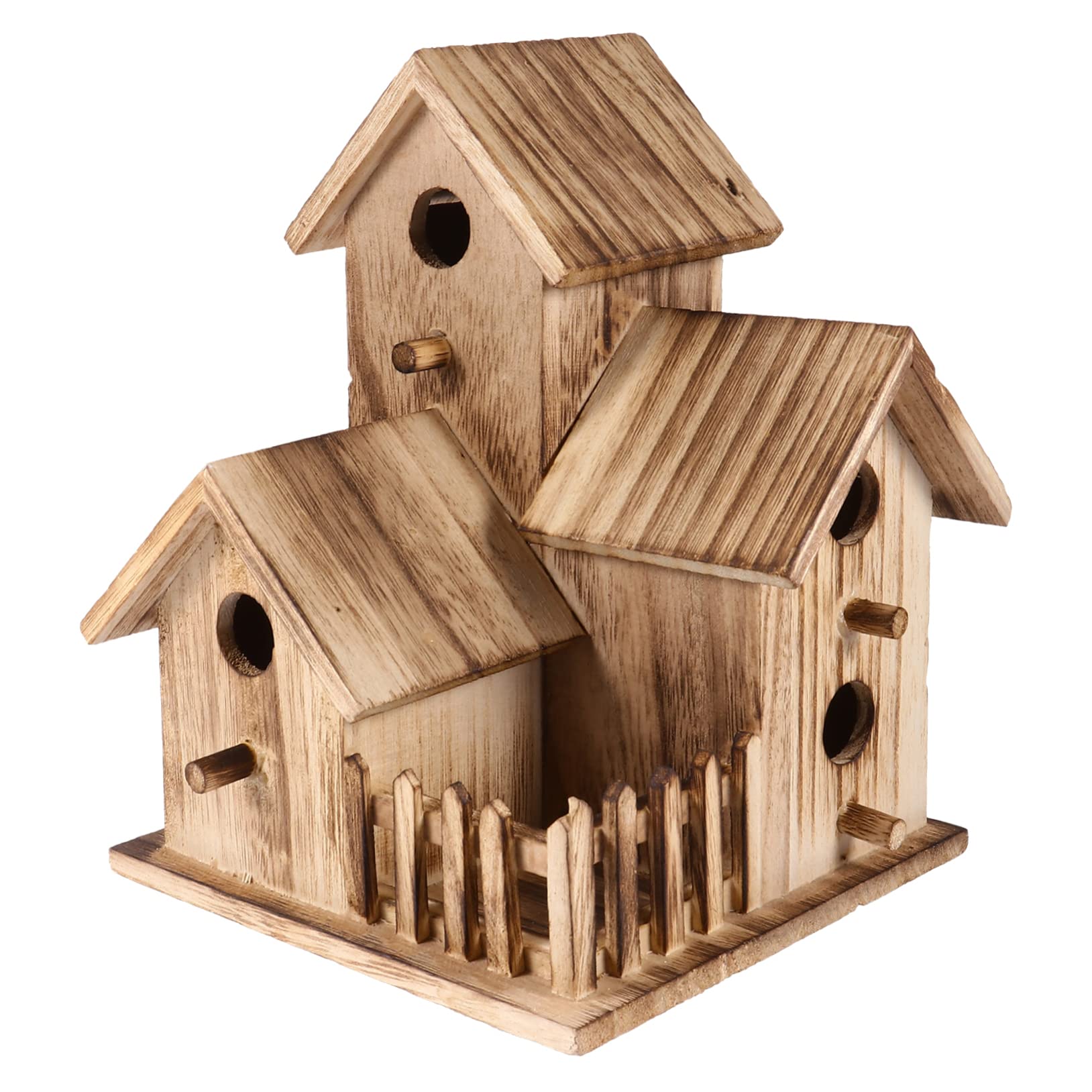 BESPORTBLEBird Nest Yard Bird Shelter Wood Bird Villa Parrot House Lovebird Hideaway Outdoor Decorations Yard Bird Decorations Pet Bird Cottage Garden Bird Shelter Graffiti Child Toy Wooden