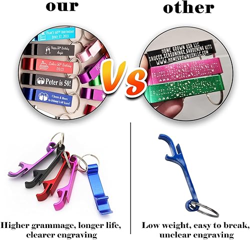 Miniatura 7 de 10 llaveros personalizados para abridor de botellas a granel, con texto y logotipo, abrebotellas de cerveza personalizados para bar, graduación,
