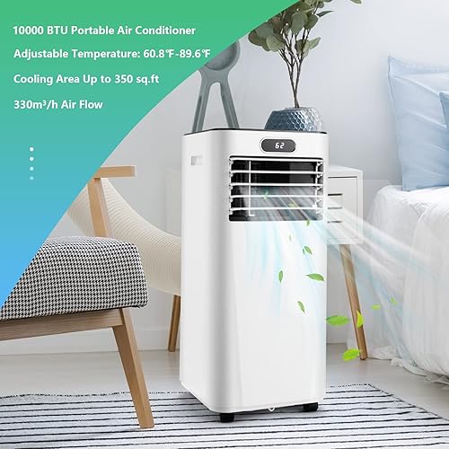 Vista 14 de PETSITE Aire acondicionado portátil, unidad de refrigeración de CA 3 en 1, función de ventilador y enfriador de aire, control remoto, kit de ventana