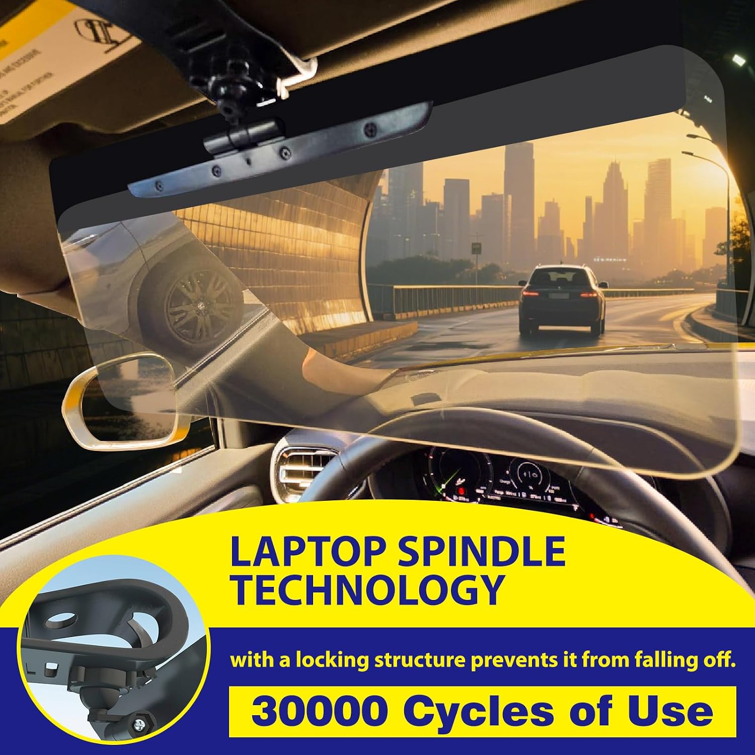 Upgraded Car Sun Visor Extender + Siding,Easy to Install, Universal UV400 Anti-Glare Design, Effectively Resists Glare, UV Rays, and Snow Blindness, Ensuring Driving Safety,Clip On