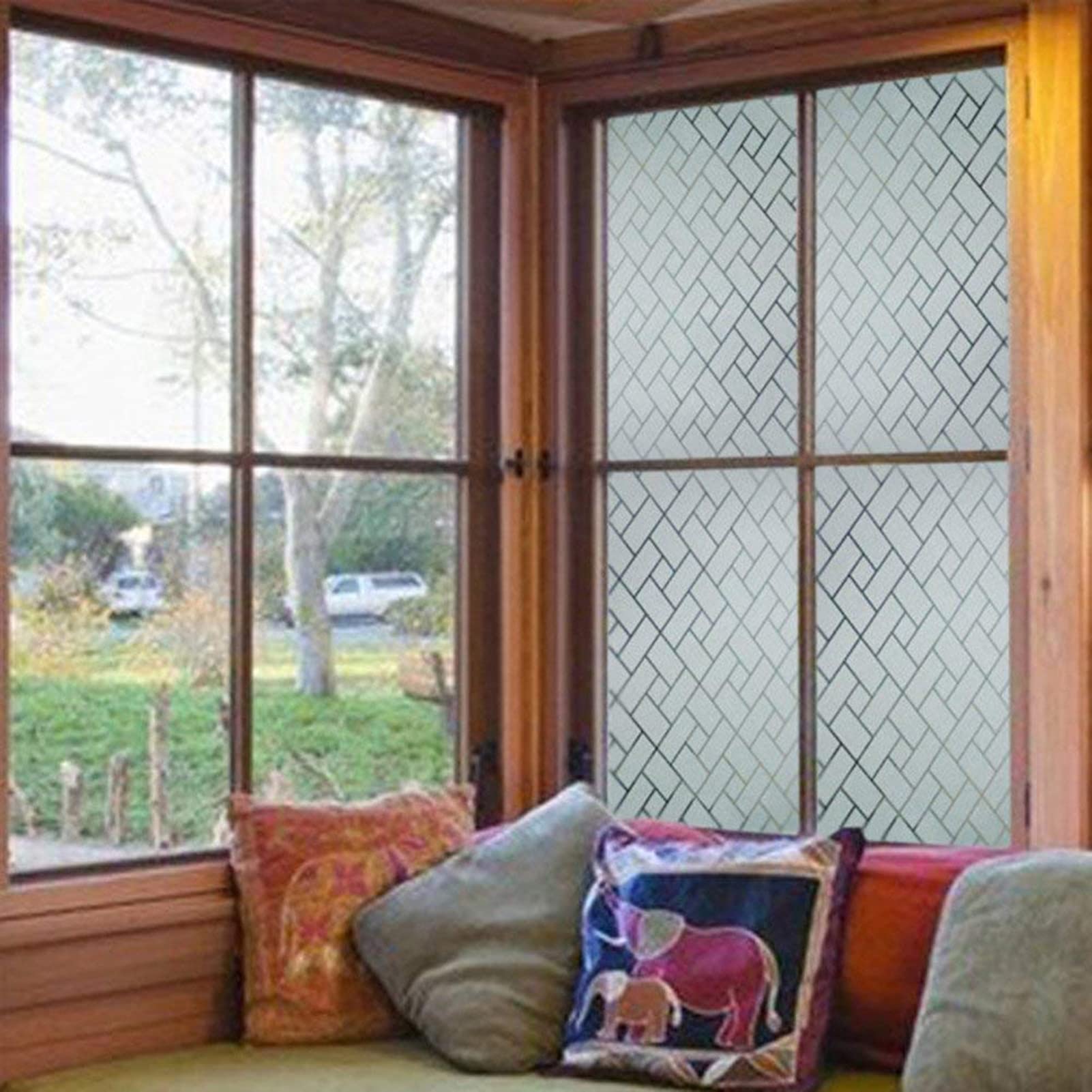 Cieniowanie okna Film Sunscreen Anti UV No-Glue Glass Film Dekoracyjne Drzwiowe Naklejki,90cm x 300cm