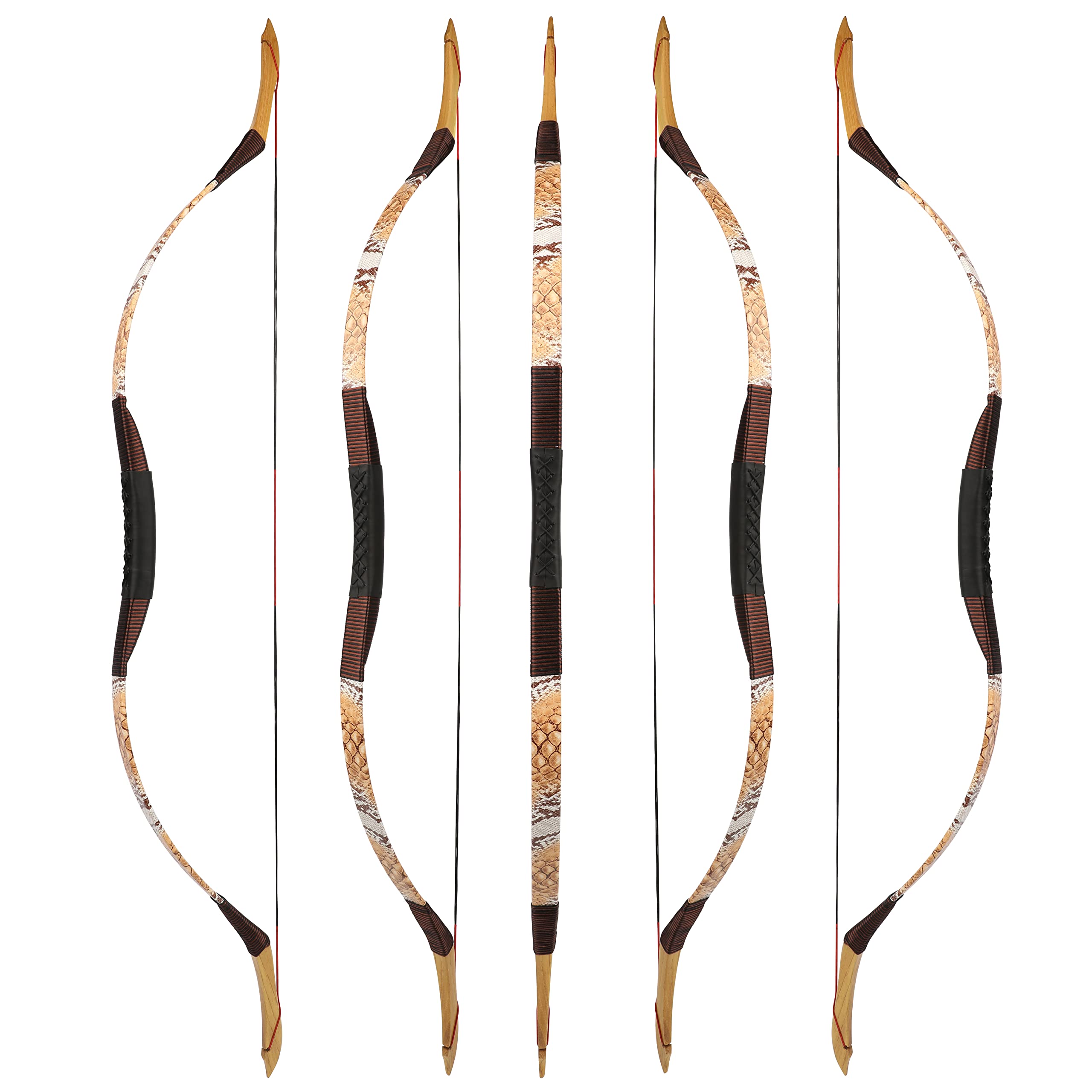 Traditional Hunting Longbow | Handmade Wooden Mongolian Style Bow | Adults Youth Beginners | Ambidextrous‌
