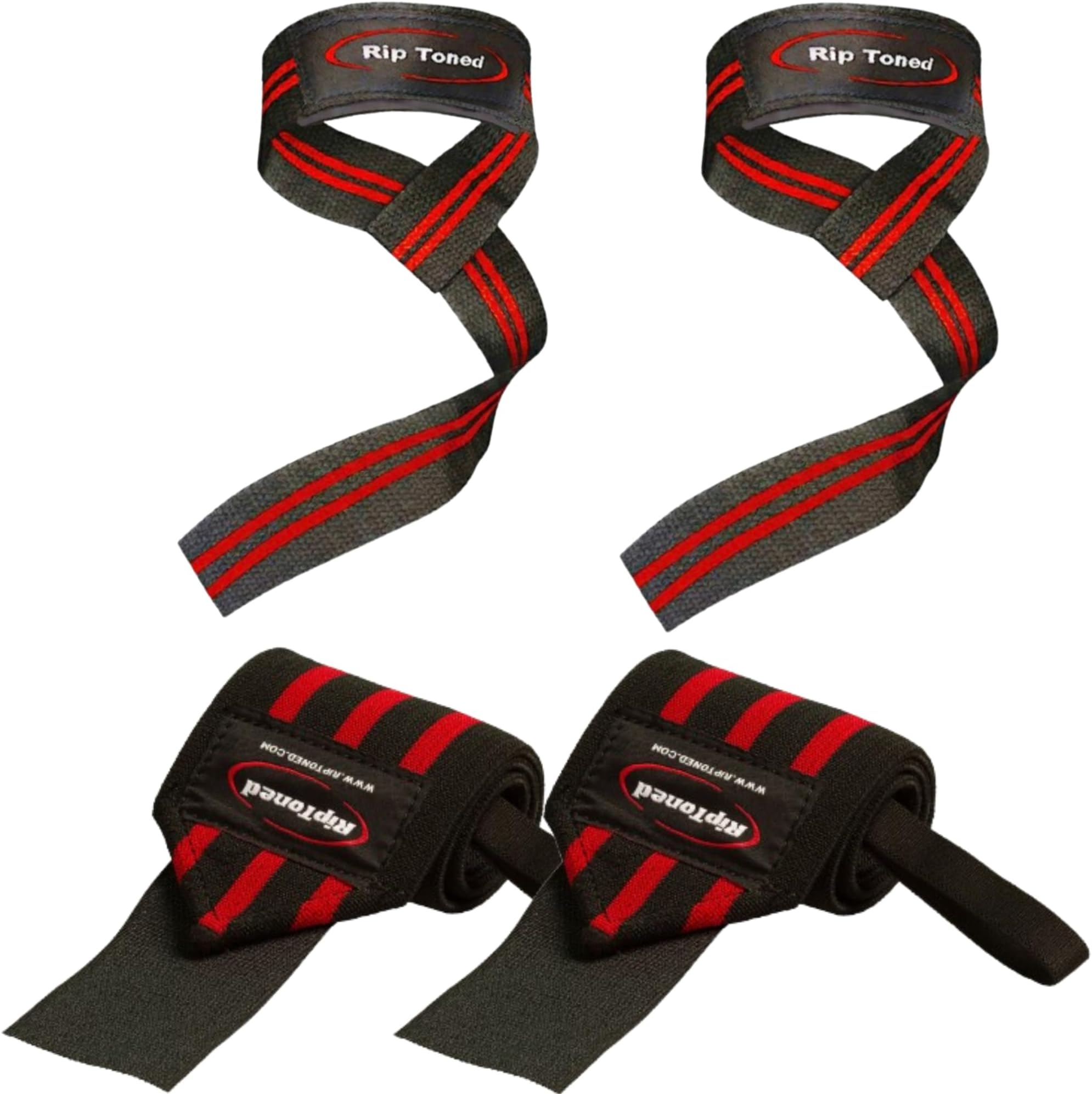 Rip Toned Wrist Wraps & Lifting Straps Bundle for Weightlifting โ Padded Straps for Bench, Deadlifts, Rows & Pull-Ups, Men & Women