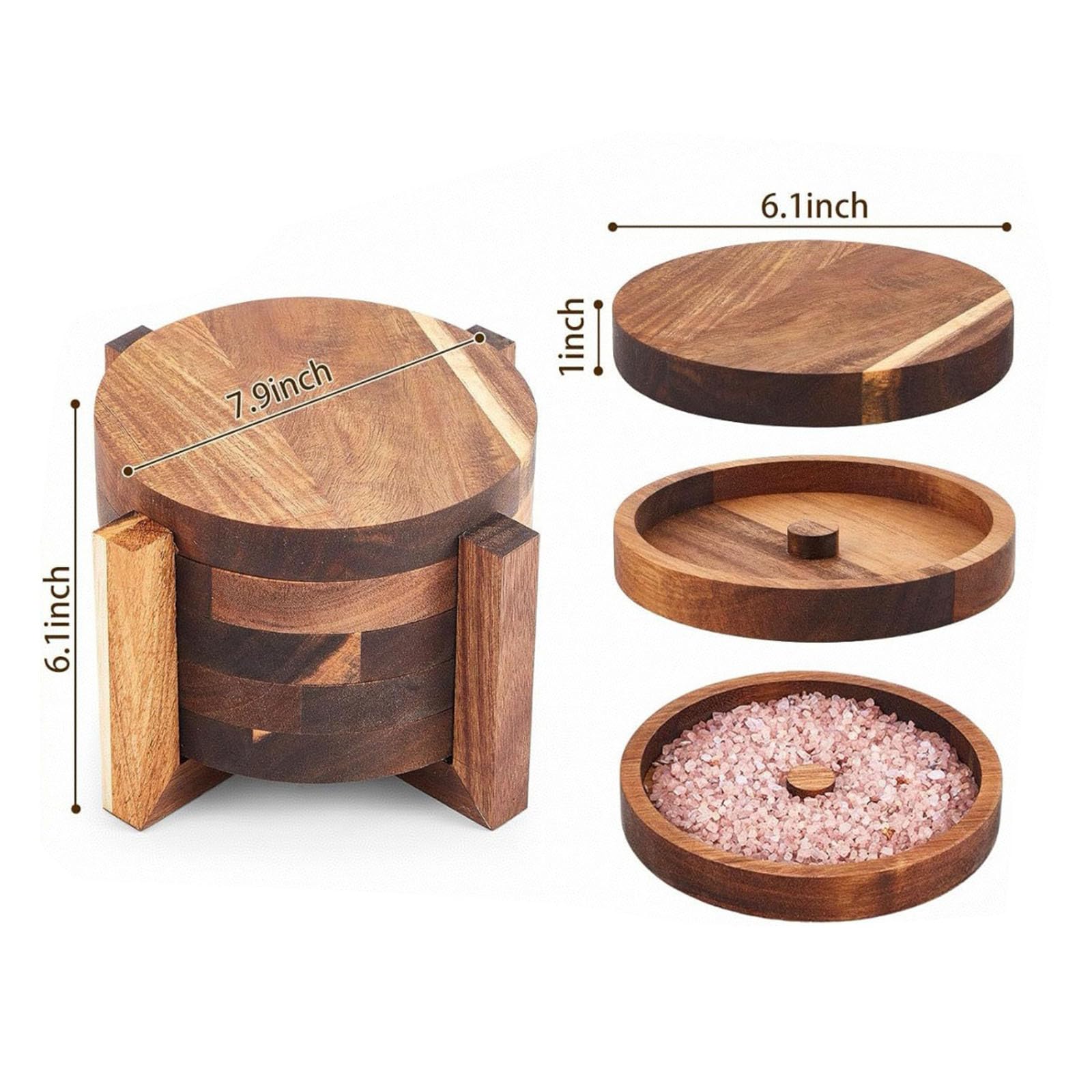 Cocktailgarnitur Set aus Holz, einzelne Bereiche faltbar, B