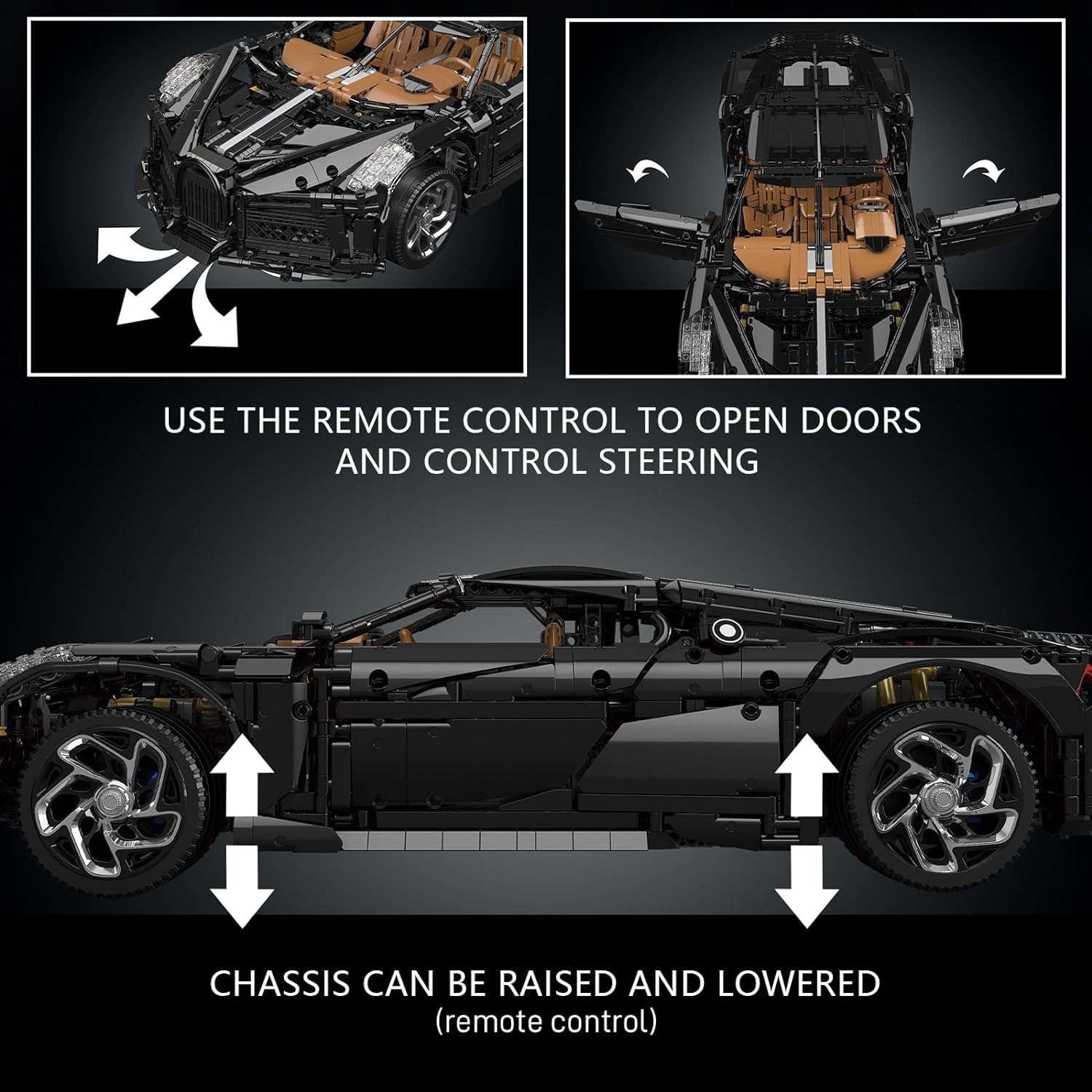 ブロックのレーシングカー リモコンとモーター付き 部品の数1644個