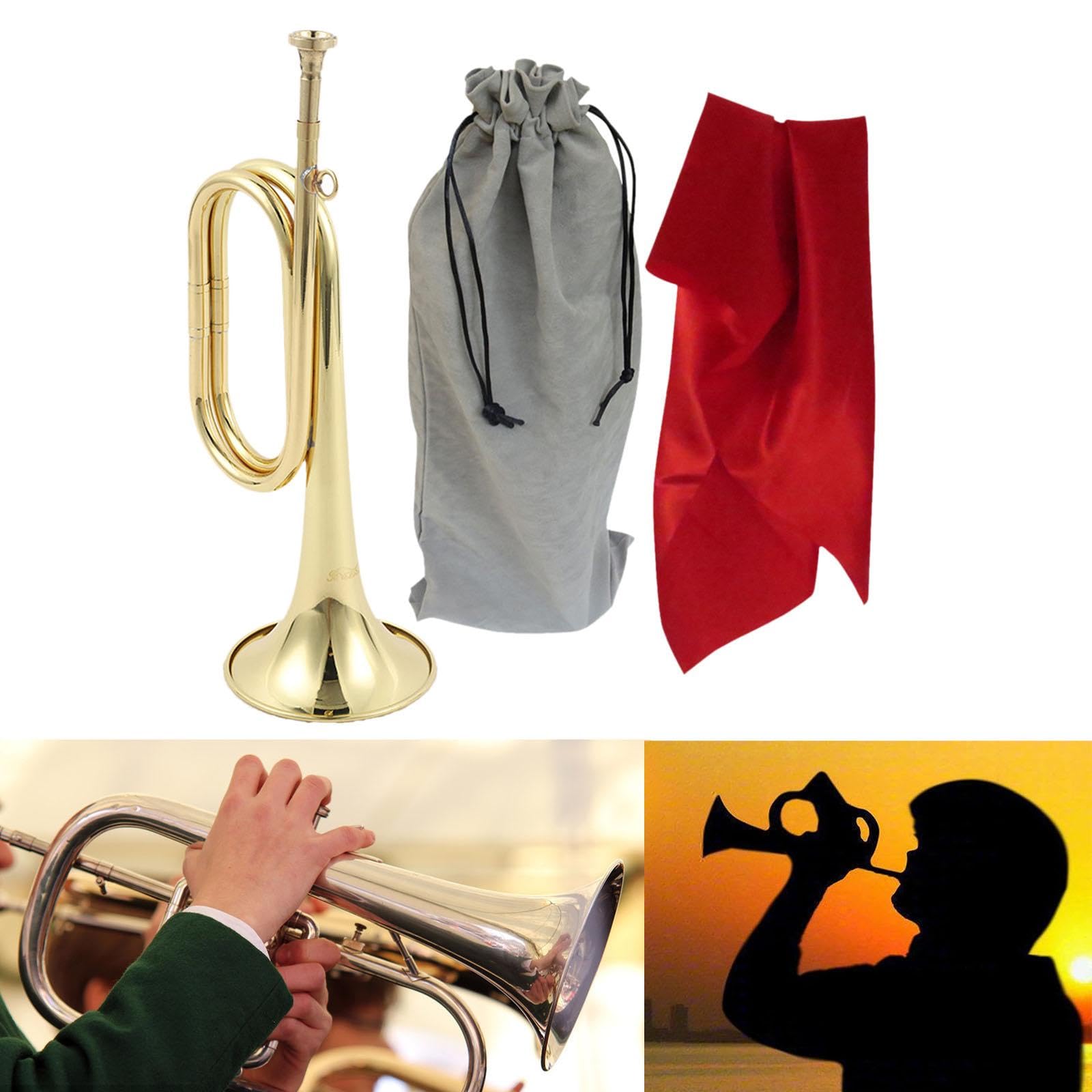 TISHITA Trompete Marschmusik Blasinstrument Bugle Aus Messing für Laute Akustische Effekte Und Tragbares Design für Paraden Musikveranstaltungen Sc, Style C