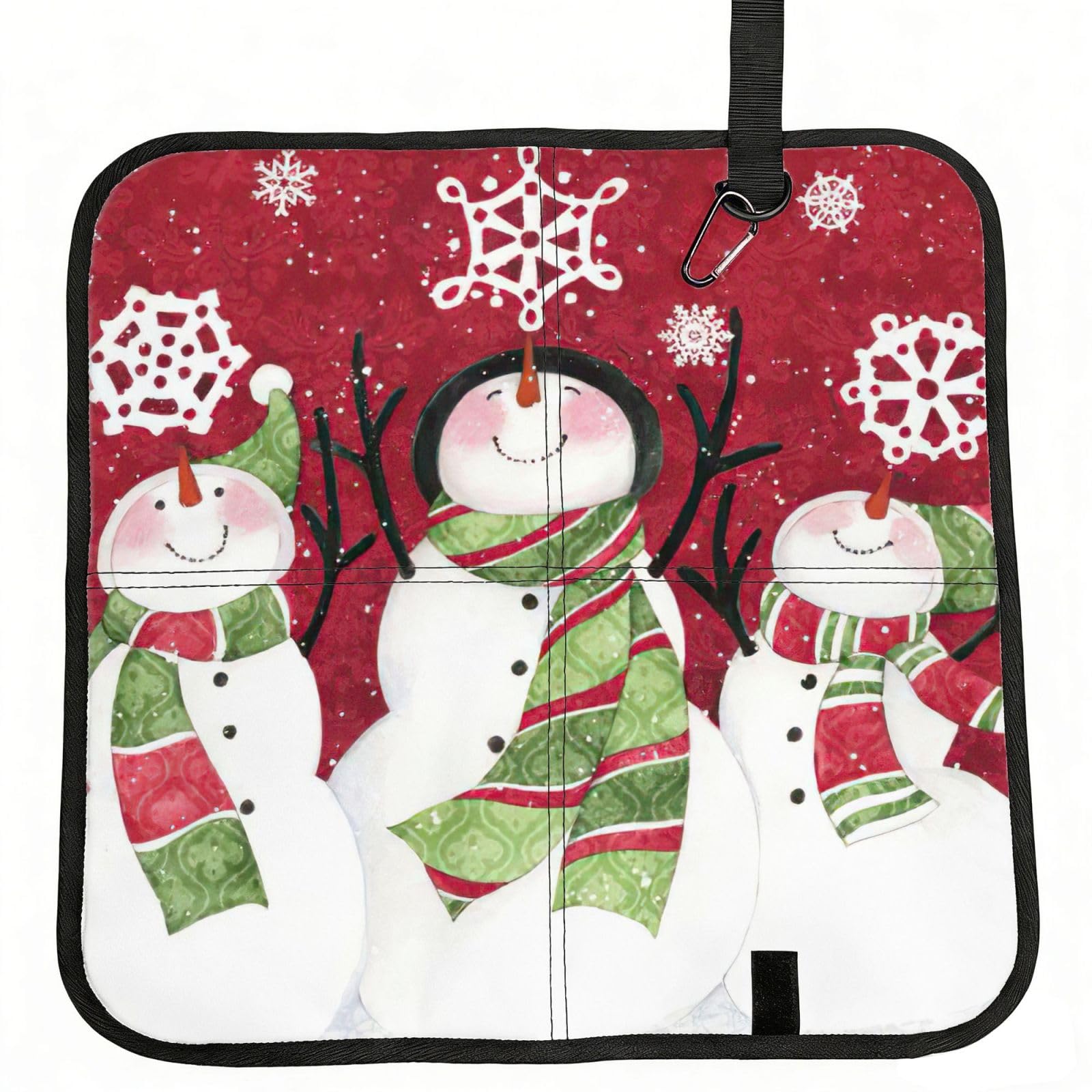 bghdfa Merry Christmas Cute Snowman Print Outdoor Sitting Mat Waterproof Oxford Cloth Seat Cushion Folding Foam Camping Seat For Picnic