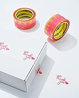 Vista 5 de LLPT Cinta de embalaje con impresión de agradecimiento de 1.88 pulgadas x 65 yardas cada uno, paquete de 8 sellos de seguridad resistentes de alta